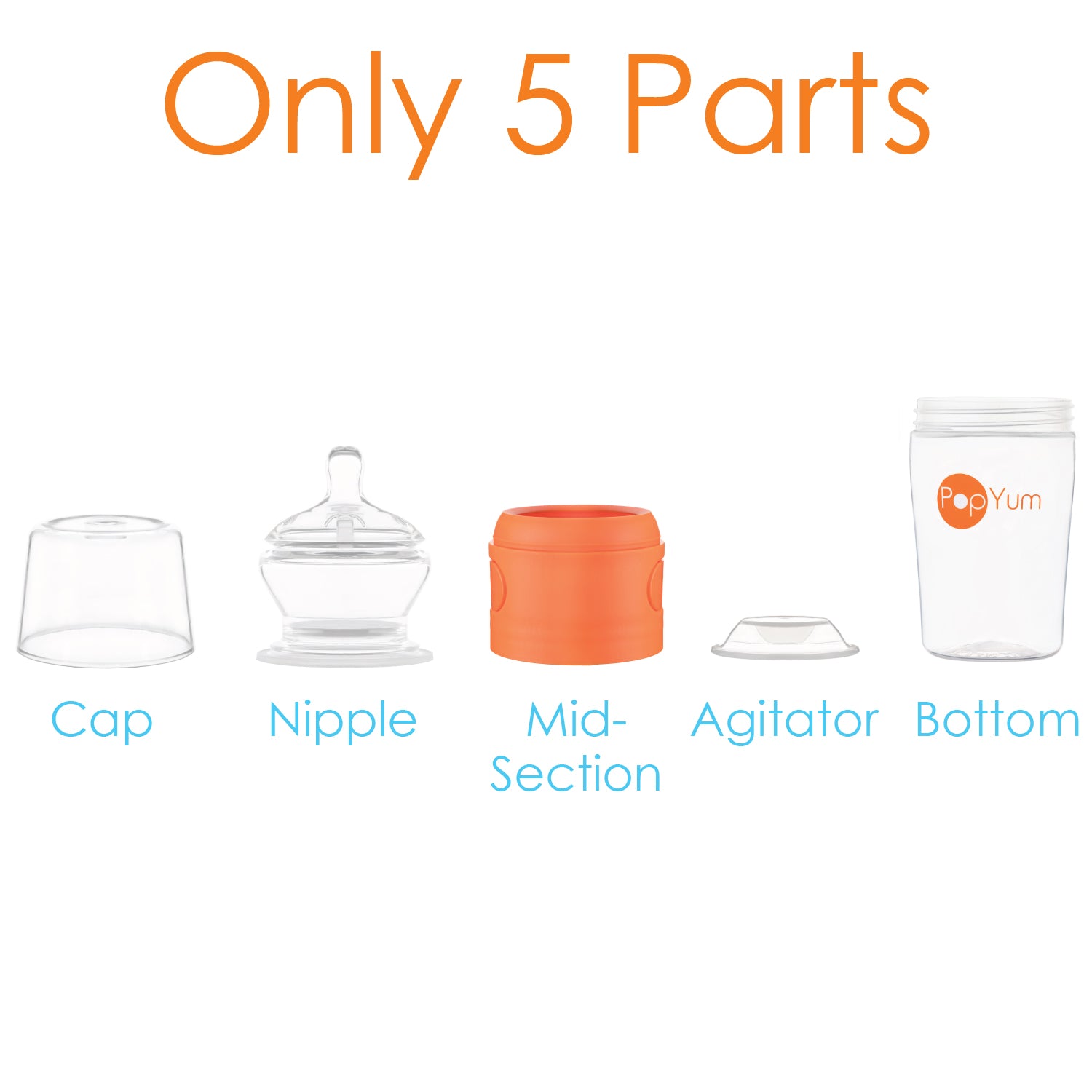 Pack de 2 biberons Orange, 150 ML