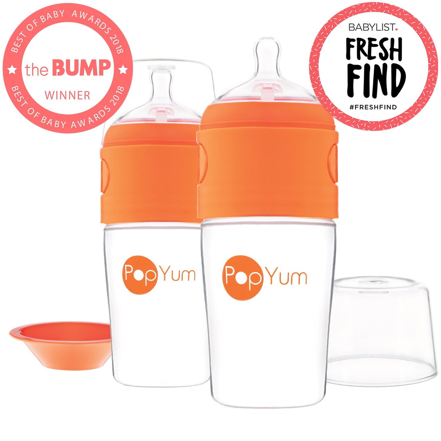 Pack de 2 Biberons Orange, 260 ML